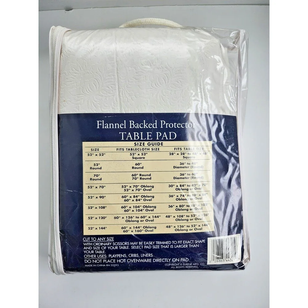 Flannel Backed TABLE PAD Protector 52